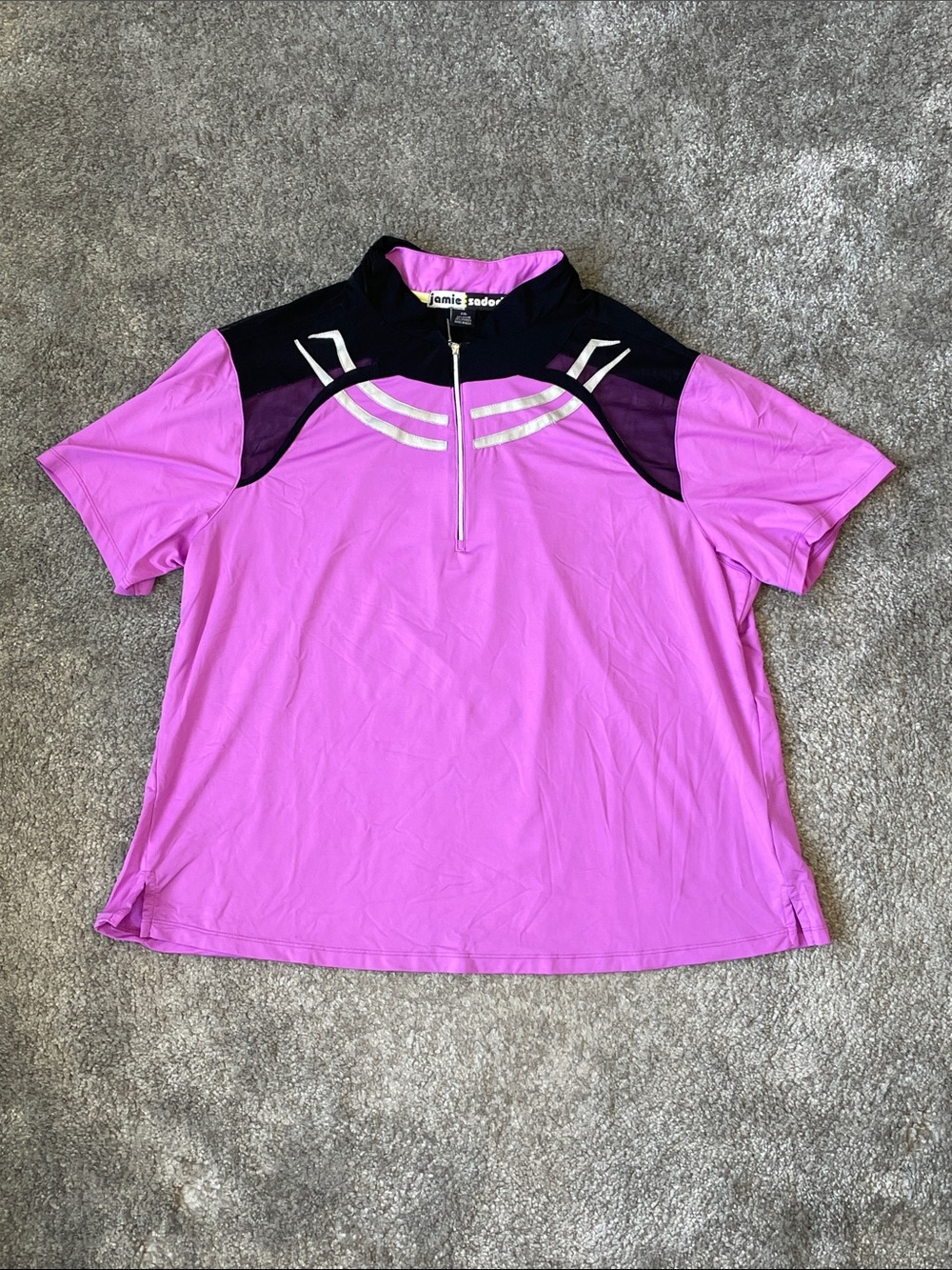 EC Jamie Sadock Short Sleeve Lightweight Top Purple / Black / Grey - Size XXL